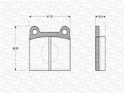 MAGNETI MARELLI 363702160980 -  Комплект тормозных колодок, дисковый тормоз